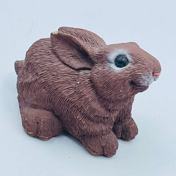 Adorable Brown Bunny Rabbit Resin Compound Figurine Don James-? - Picture 3 of 9